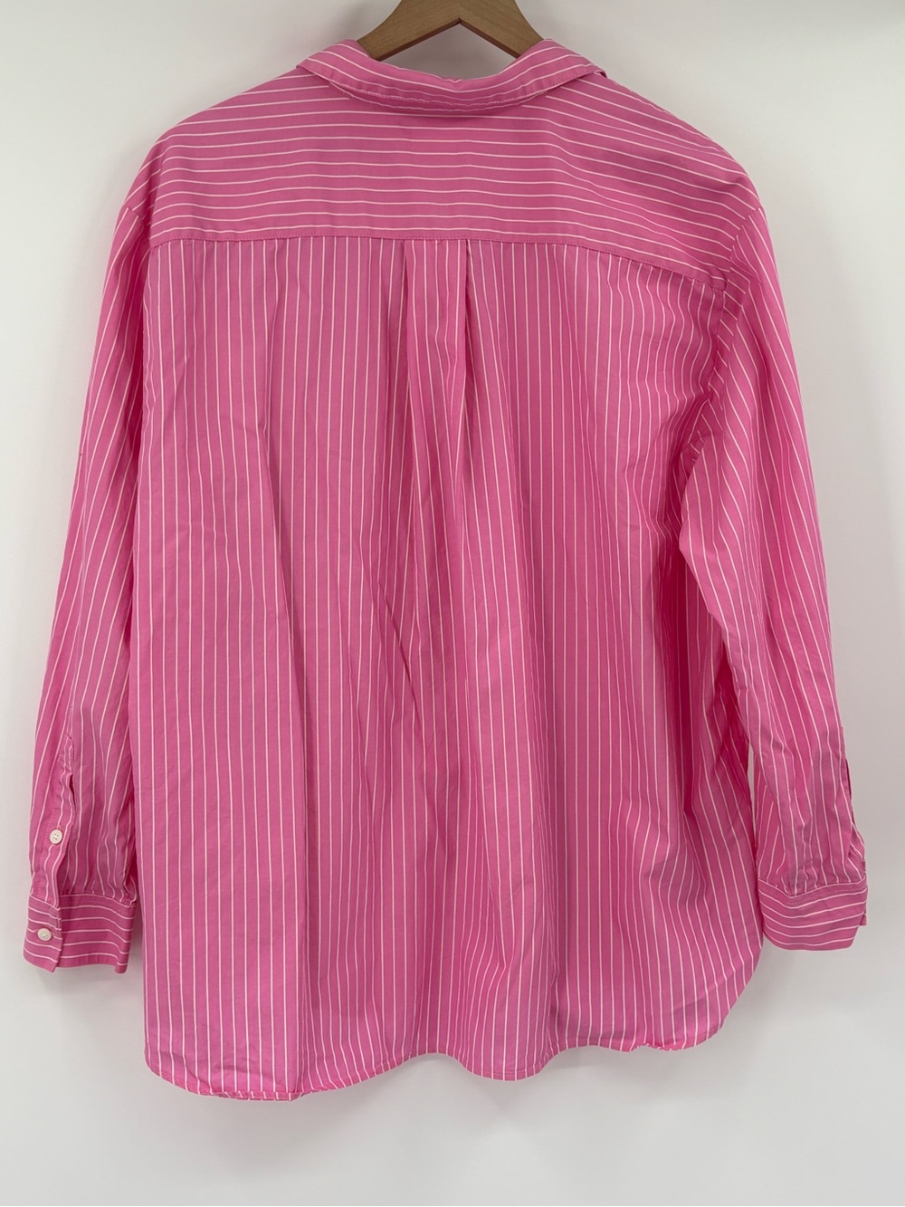 Sézane Max Oversized Pink Stripe Organic Cotton Button Down Shirt FR 44 US 12 - Picture 8 of 16